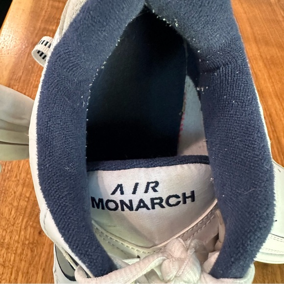 Nike Air Monarch “Full Length Air”. White/Blue/Metallic Silver. Size 10 Wide. - Picture 10 of 12